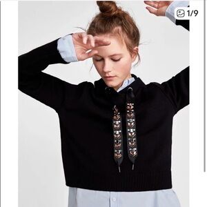 Embellished Cropped Zara Hoodie